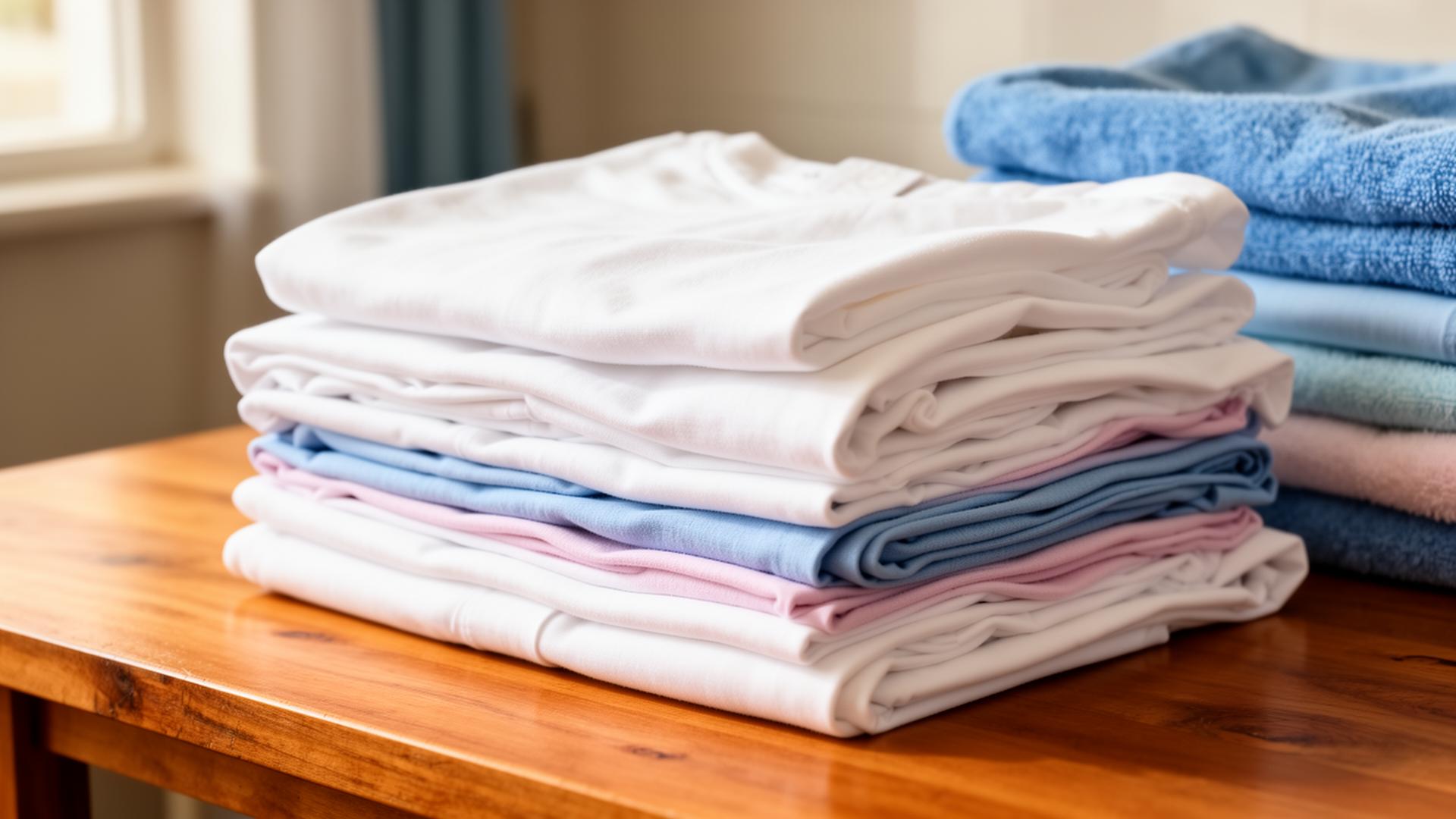 Cucian bersih terlipat rapi di Haijin Laundry